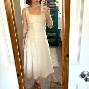 House of Harlow linen blend cream colored dress